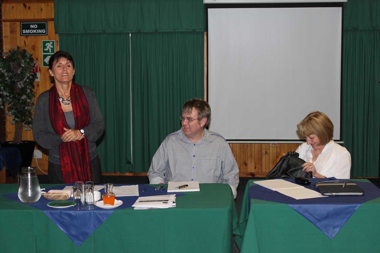 Professor L. Hibbert, Dr M. Crous from Language and Literature and Ms S. Murray (Rhodes consultant)